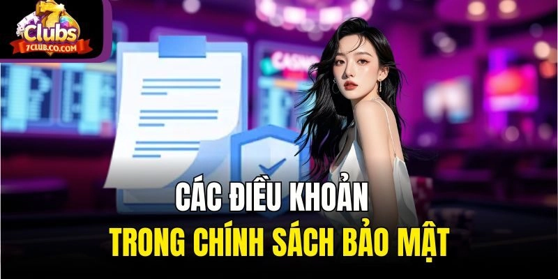 Các điều khoản trong chính sách bảo mật 